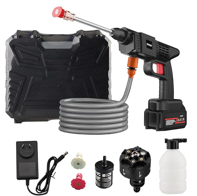 48V Cordless High-Pressure Car Washer with 5M Hose & Multi-Function Nozzle