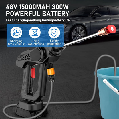 48V Cordless High-Pressure Car Washer with 5M Hose & Multi-Function Nozzle