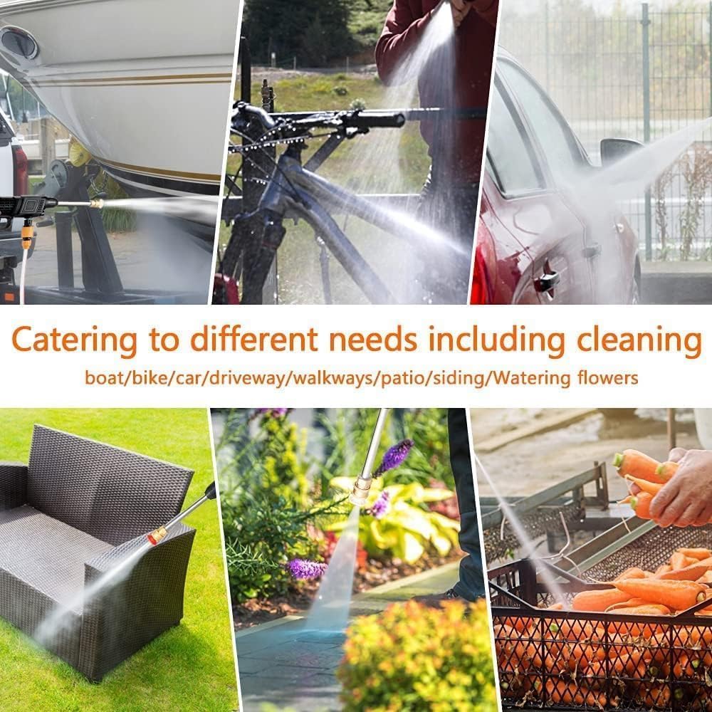 48V Cordless High-Pressure Car Washer with 5M Hose & Multi-Function Nozzle